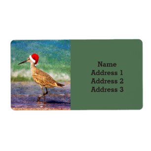 Etiqueta Ave d'água em Santa Chapéu no Endereço de Natal da