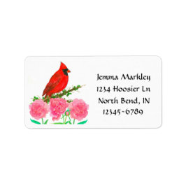 Etiqueta Ave Estatal de Indiana Cardinal Return Address