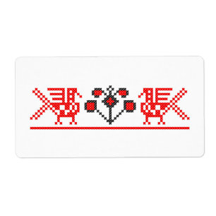 Etiqueta Aves com pontos cruzados