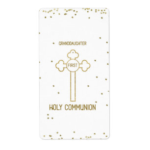 Etiqueta Avó Primeira Comunhão Santa Dourada Cruz