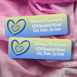 Etiqueta Azul Amarelo Guerra Contra Paz Ucrânia Inspirada