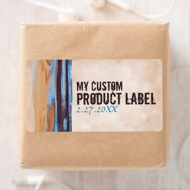 Etiqueta Azul, bege, berinjela, Mármaco de Tinta de Tinta (Insitu)