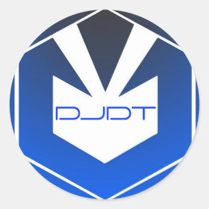 Etiqueta azul de DJDT grande