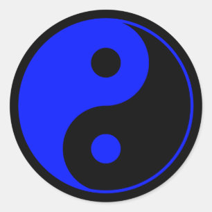 Etiqueta azul de Yin Yang