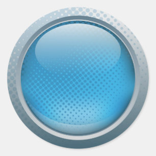 Etiqueta azul do botão