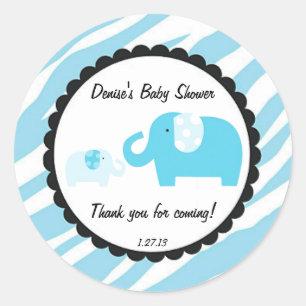 Etiqueta azul do elefante do safari