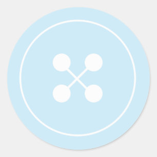 Etiqueta azul do favor do chá de fraldas do botã