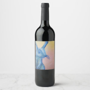 etiqueta azul do vinho do coelho