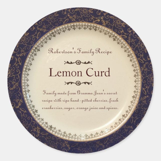 Etiqueta azul & Dourado do Victorian do feriado da (Frente)