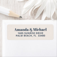 Azul e bege Ecru, Marinho minimalista moderno