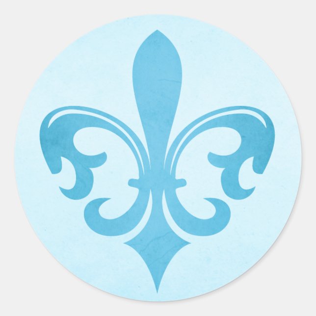 Etiqueta azul Fleur de lis (Frente)