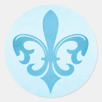 Etiqueta azul Fleur de lis