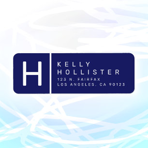 Etiqueta Azul Marinho Endereço para devolução moderna