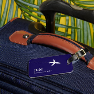 Etiqueta azul para bagagem de Viagem de avião