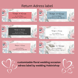 Etiqueta azul poeirento Casamento de rosa de coloração aquá