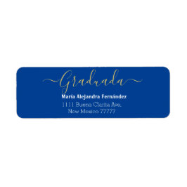Etiqueta Azul Real Espanhol | Ano de Turma Personalizado