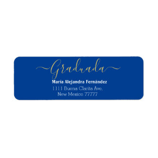 Etiqueta Azul Real Espanhol | Ano de Turma Personalizado