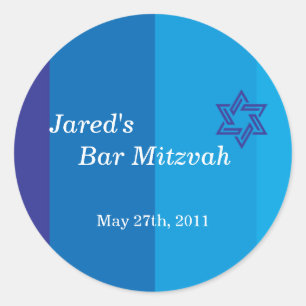 Etiqueta azul Tonal de Mitzvah do bar