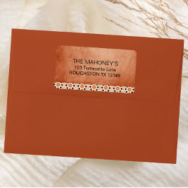 Etiqueta Azulejo Modern Boho Terracotta Endereço Sudoeste