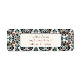 Etiqueta Azulejos de Estilo Português Endereço de Retorno d