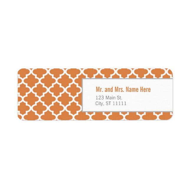 Etiqueta Azulejos marroquinos laranja (Frente)