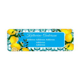 Etiqueta Azulejos Mediterrâneos de Limão Azul