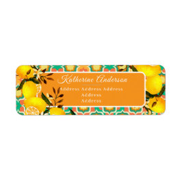 Etiqueta Azulejos Mediterrâneos de Limão Laranja
