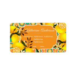 Etiqueta Azulejos Mediterrâneos de Limão Laranja