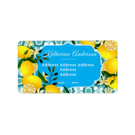 Etiqueta Azulejos Mediterrâneos Limão Azul