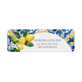 Etiqueta Azulejos mediterrânicos Lemon 25 Birthday