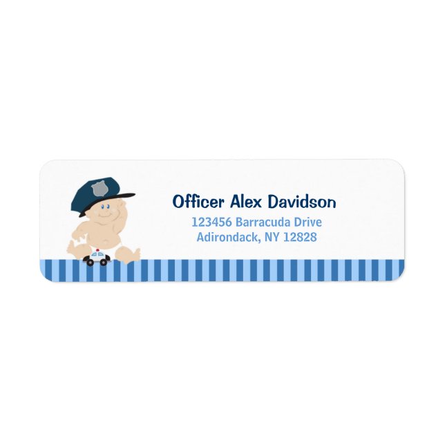 Etiqueta Baby Cop Policial Rótulos de Devolução (Frente)