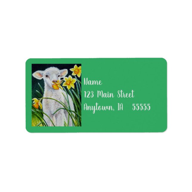 Etiqueta Baby Lamb e Primavera Daffodils (Frente)