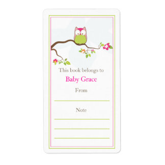 Etiqueta Baby Owl Bookplate