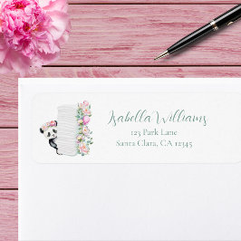 Etiqueta Baby Panda Peonies Jungle Chá de fraldas