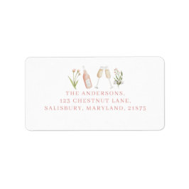 Etiqueta Bachelorette de champanhe moderna cor-de-rosa