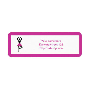 Etiqueta bailarina preta, rosa quente, costume