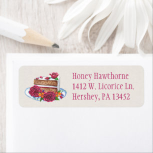 Etiqueta Baker Return Address Labels Paistry Chef Cake Love