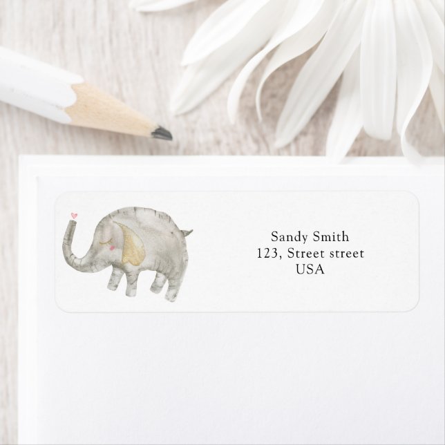 Etiqueta Balão de aquarela Elefante (Insitu)
