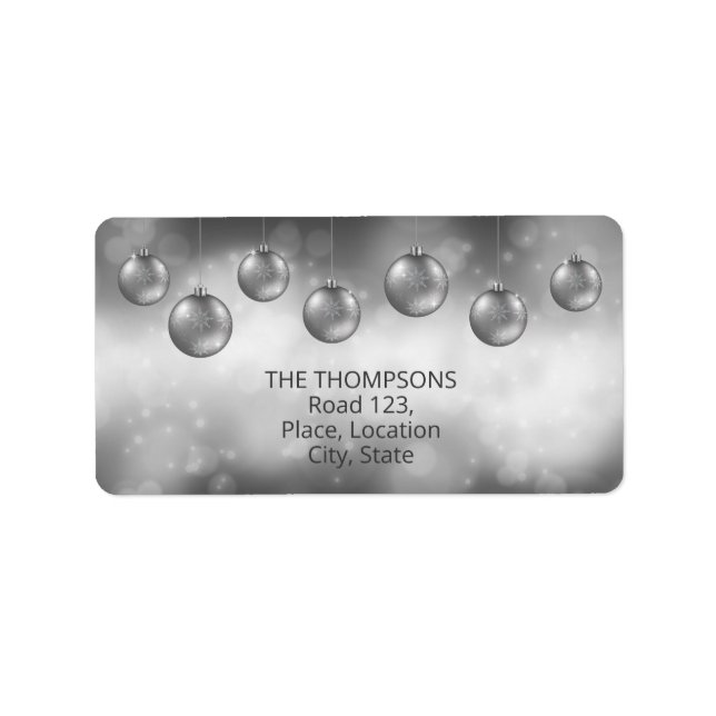Etiqueta Balas de Natal de Cinza Prateada com Texto Persona (Frente)