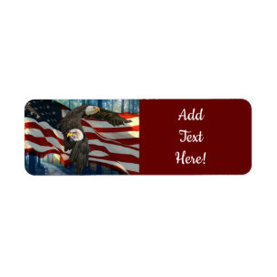 Etiqueta Bald Eagle American Flag