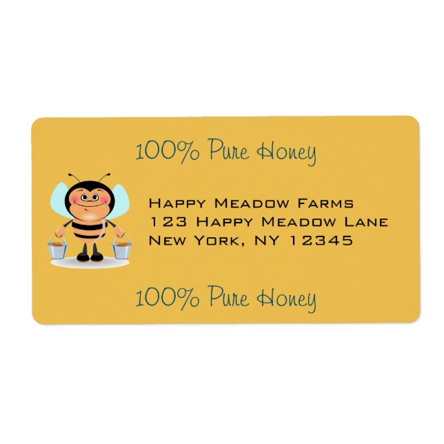 Etiqueta Baldes de Mel com Carregando de Mel (Frente)