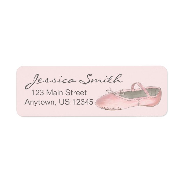 Etiqueta Balé rosa personalizado Slipper Ballerina Dance (Frente)