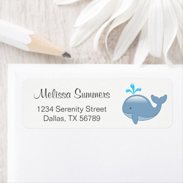 Etiqueta Baleia de Cartoon Cute Chubby (Insitu)