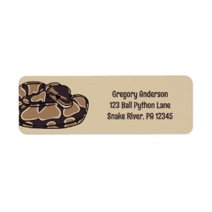 Etiqueta Ball Python Cobra, Brown and Tan Return Address