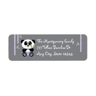 Etiqueta Bambu roxo Panda Bebê no Fralda