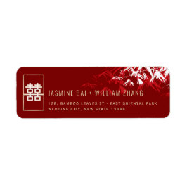 Etiqueta Bambu Vermelho E Branco Deixa Endereços Caseiros A