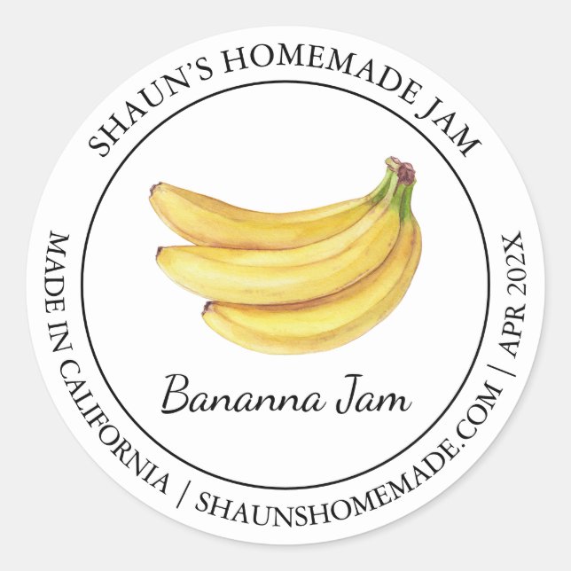 Etiqueta Banana Jam Modern (Frente)