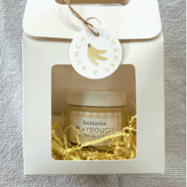 Etiqueta Banana Party Playdough Yellow Gingham Labels