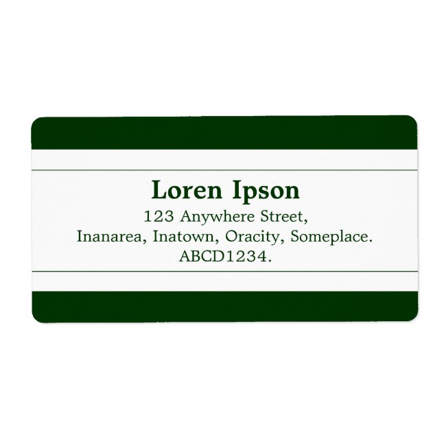 Etiqueta Banda central II - Verde escuro (Frente)