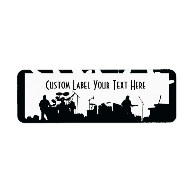 Etiqueta Banda na silhueta de concerto de Palco B&W (Frente)